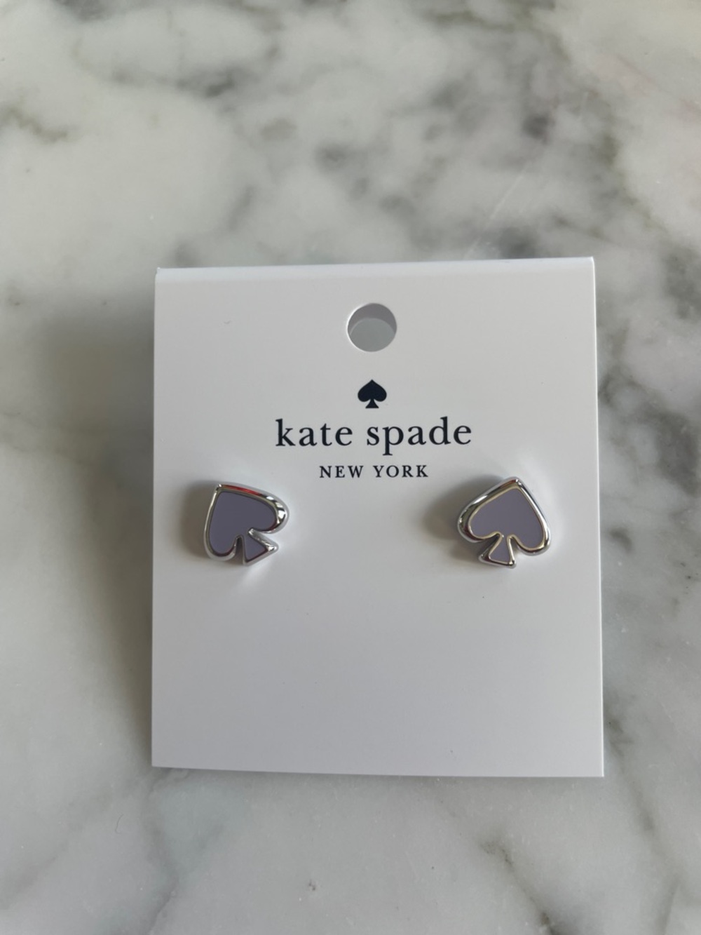 kate spade Lilac Enamel Spade Stud Earrings - Picture 2 of 3